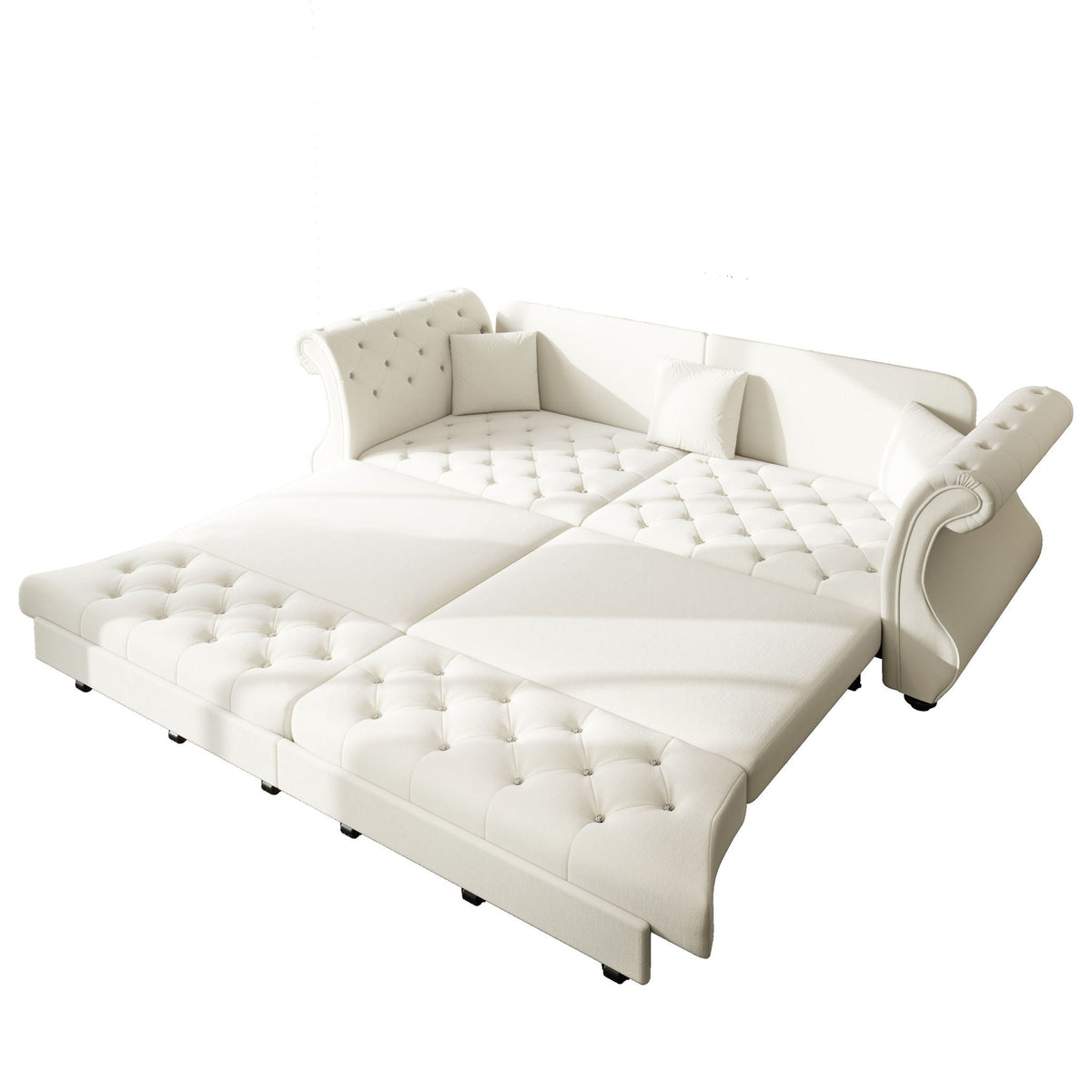 Oversized Chesterfield Pull Out Sofa Bed, Roll Arm Couch