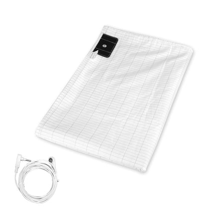 King Size Grounding Sheet 95% Organic Cotton 5% Silver Fiber Fitted Grounded Sheet With 15FT Grounding Cord For Improve Sleep Therapy Wellness Benefit