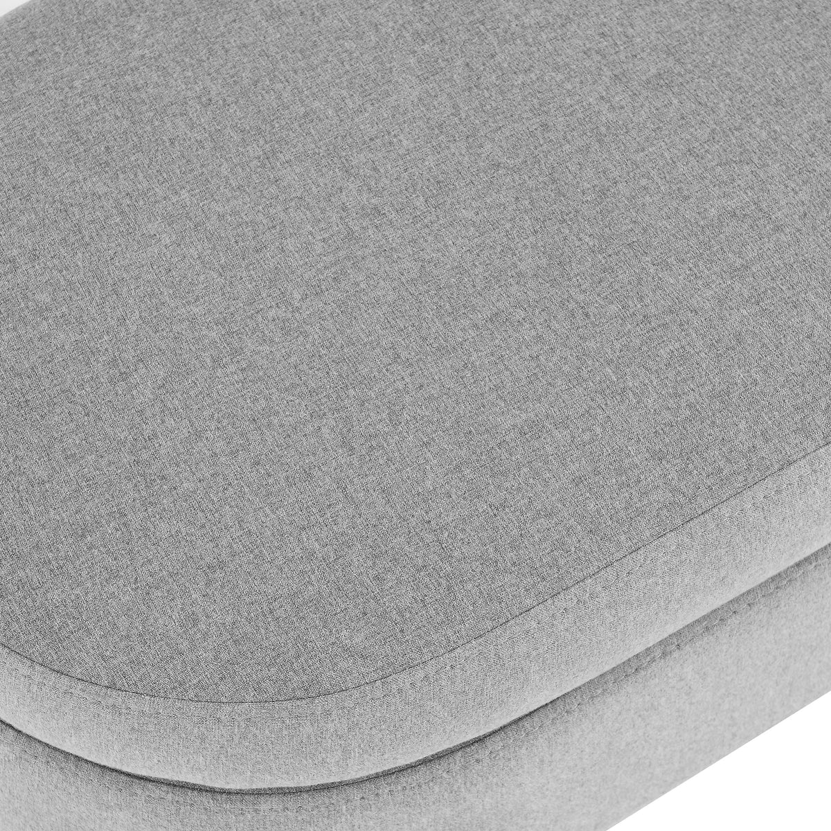Ottoman Oval Storage Bench With Rubber Wood Legs Linen - Gray