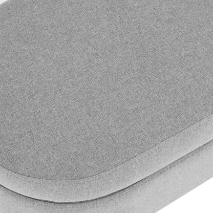 Ottoman Oval Storage Bench With Rubber Wood Legs Linen - Gray