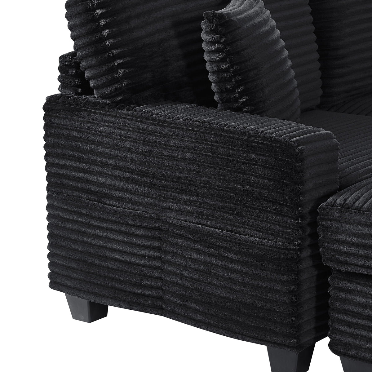Upholstered U-Shaped Sectional Sofa with Movable Ottoman and Storage Pockets - Multiple Colors