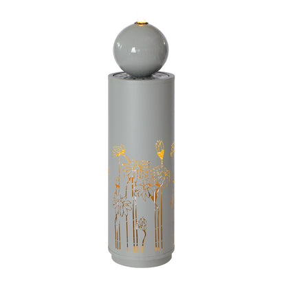 Metal Sphere Water Fountain Outdoor with LED