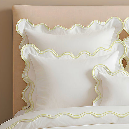 400TC Cotton Sateen Luxurious Double Scalloped Duvet Cover Set