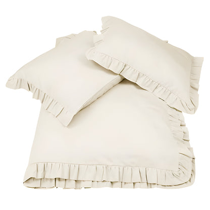 400TC Cotton Sateen Ruffle Duvet Cover Set