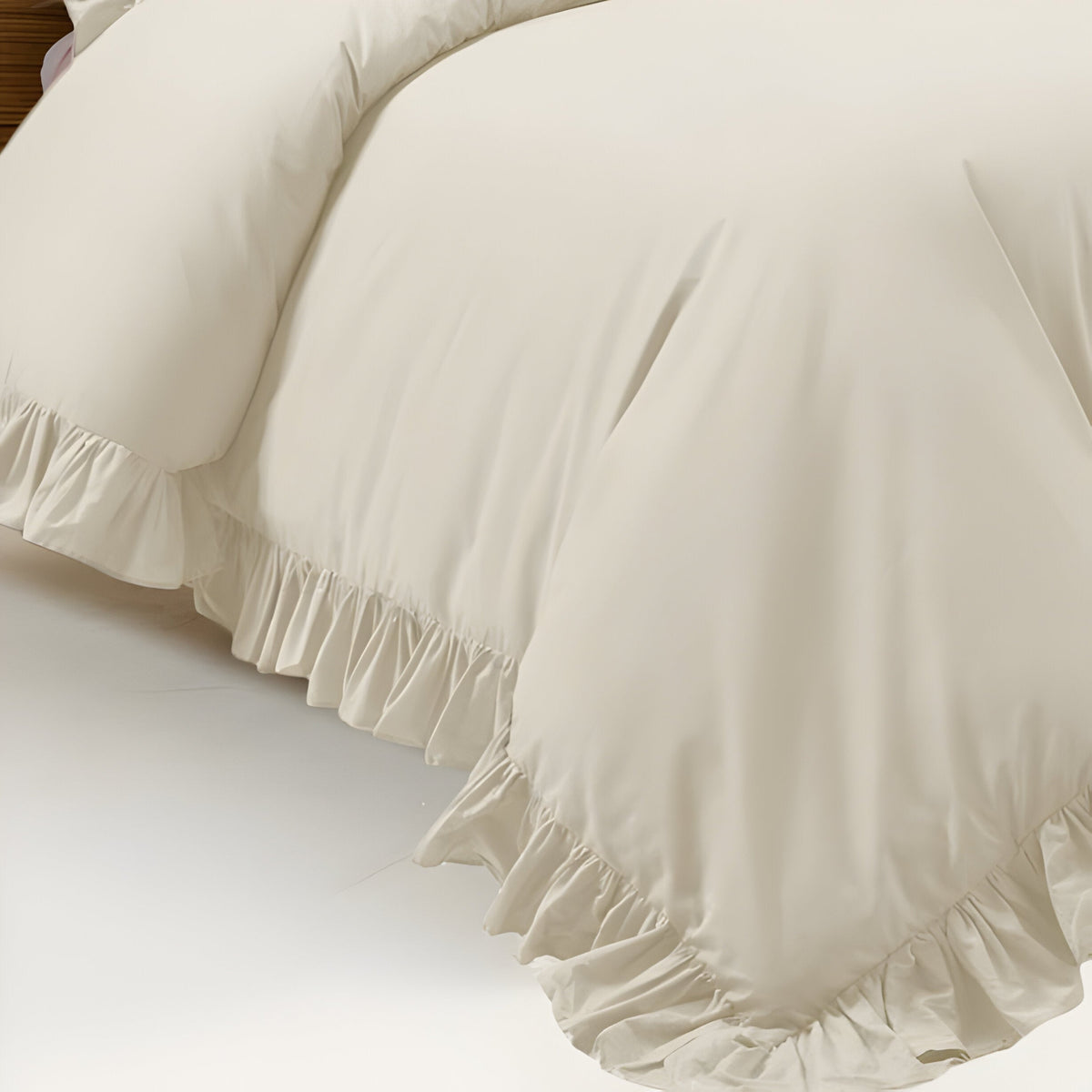 400TC Cotton Sateen Ruffle Duvet Cover Set
