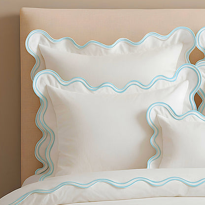 400TC Cotton Sateen Luxurious Double Scalloped Duvet Cover Set
