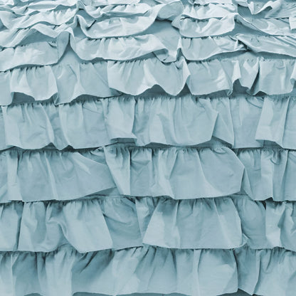 400TC Sateen Solid Cotton Waterfall Ruffle Duvet Cover Set
