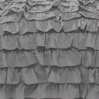 400TC Sateen Solid Cotton Waterfall Ruffle Duvet Cover Set