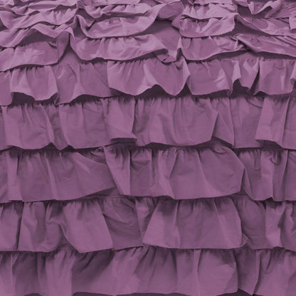 400TC Sateen Solid Cotton Waterfall Ruffle Duvet Cover Set
