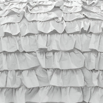 400TC Sateen Solid Cotton Waterfall Ruffle Duvet Cover Set